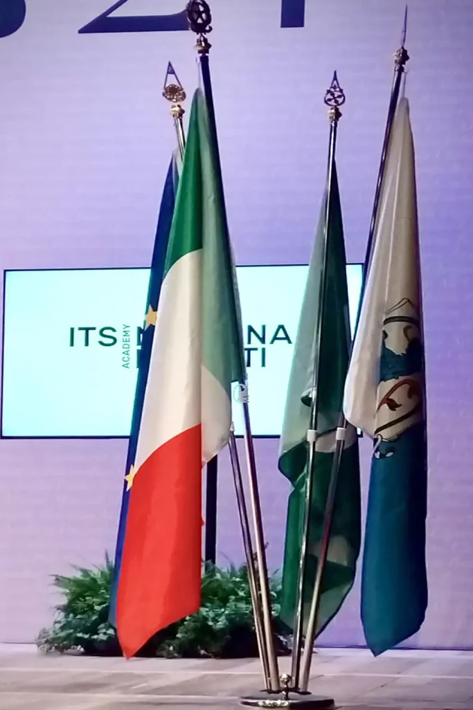 Disposizione bandiere a cerchio (base a x)