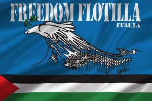 Bandiera Freedom Flotilla Italia in poliestere leggero